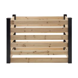 120 Gallon Outdoor Cedar Wooden Compost Bin in Natural Black Wood Finish