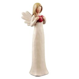 European-style Home White Heart-hugging Angel Resin Decoration