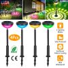 4Packs Solar Pathway Light Color Changing Garden Light Landscape Stake Ornamental Light for Yard Patio Lawn