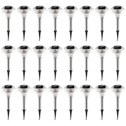 24Packs Solar Garden Lights Outdoor IP44 Waterproof Solar Pathway Lights Color Changing Landscape Lamps 10Hrs Lawn Lighting for Yard Driveway Walkway