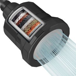 Water Purification Shower Nozzle Filter Top (Color: Black)