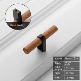 Solid Wood Vintage Wardrobe Shoe Cabinet Door Handle (Option: B233 Single Jack, Black)