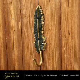 Creative Entryway Key Hook Behind Door (Option: Gold feather vertical)