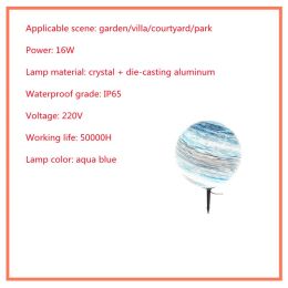 Solar Lawn Outdoor Waterproof Villa Garden Grass Earth Lamp (Option: Water Blue-20cm)