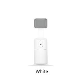 Automatic Face Tracking Selfie Stick Mobile Phone Holder 360 Rotation (Option: White-ABS)