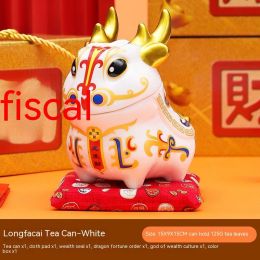 Dragon Fortune Creative Country Tide Dragon Ornaments (Option: Large White Tea Pot)