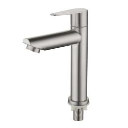 Stainless Steel Single Cold Basin Tap (Option: Photo Color-Faucet Only)