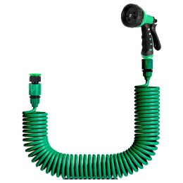 EVA Recoil Garden Hose Flexible Self-coiling Water Hose with 3/4” and 1/2” Adapter with 7 Spraying Modes for Boat Greenhouse Yard Patio (Option: CoilGardenHose20M)