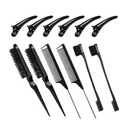 Dyeing Comb Multi-Effect Edge Control Eyebrow Brush Hair Fixing Mouse Tail Clamp (Color: Black)