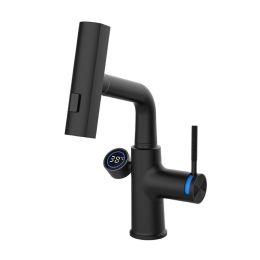 Pull-out Mixer For Hot And Cold Water Basin With Digital Display (Option: Black-Digital)