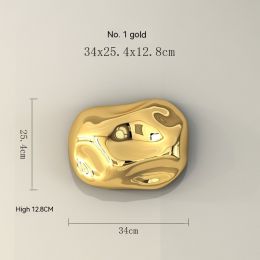 Stone Ornaments Abstract Decorations Creative Background Wall (Option: 34cm Golden No 1)