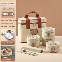 316 Stainless Steel Insulated Lunch Box Office Worker (Option: Style 3)