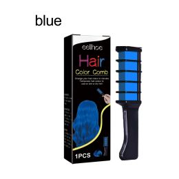 Temporary Hairdressing Comb Mild, No Hair Damage, No Scalp Damage, Easy To Change Hair Color (Color: Blue)
