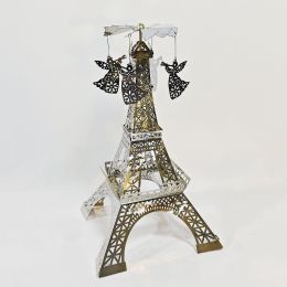 Paris Tower Aromatherapy Revolving Scenic Lantern Rotating Candlestick (Option: Silver Archangel 1 Ornaments)
