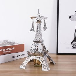 Paris Tower Aromatherapy Revolving Scenic Lantern Rotating Candlestick (Option: Silver Tower Hanging Ornament)