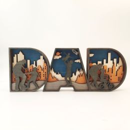 Wooden Crafts Decoration Creative Home Decoration (Option: Small Size Dad)