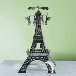 Paris Tower Aromatherapy Revolving Scenic Lantern Rotating Candlestick (Option: Silver Bird Hanging Ornament)