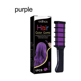 Temporary Hairdressing Comb Mild, No Hair Damage, No Scalp Damage, Easy To Change Hair Color (Color: Purple)