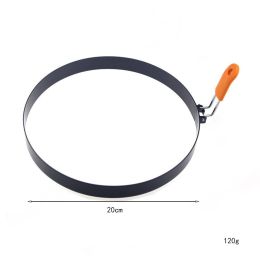 Stainless Steel Round Omelette Maker Silicone Sleeve Handle (Option: Orange-20CM)