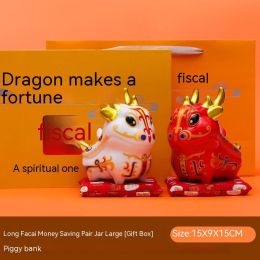 Dragon Fortune Creative Country Tide Dragon Ornaments (Option: Coin Bank Suit Large Size)