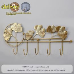 Creative Entryway Key Hook Behind Door (Option: Single round fivehook Gold)