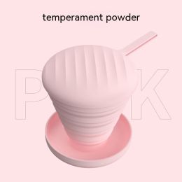 Silicone Washing Cup Makeup Foldable And Portable Beauty Tools Cleaning Device (Option: Temperament Pink)