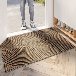 Nordic PVC Wire Ring Entrance Door Mat (Option: Geometric Space Khaki-60x90cm)