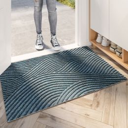Nordic PVC Wire Ring Entrance Door Mat (Option: Geometric Space Blue-80x120cm)